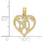 14K Gold 50 in Heart Charm Birthday Sports Pendant Jewerly 19mm x 14mm